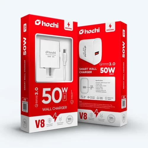 Cargador Hochi 50W Max. con cable V8