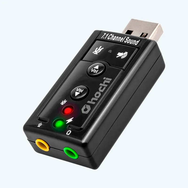 Adaptador de audio y micrófono USB 7.1