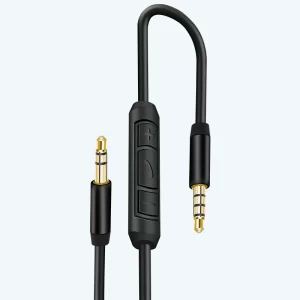 Cable auxiliar 1.2M con regulador de volumen y micrófono