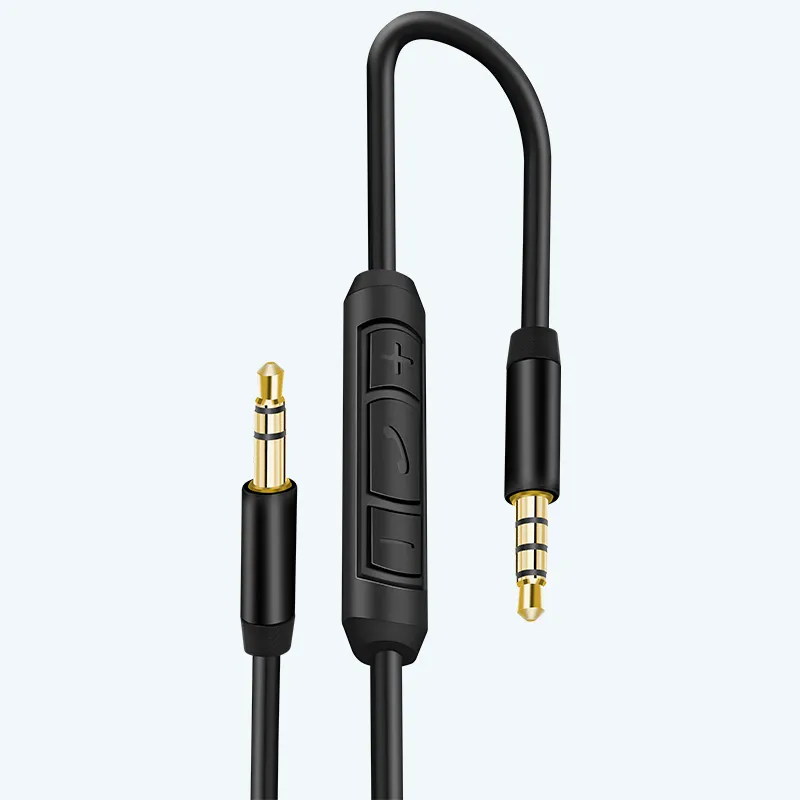 Cable auxiliar 1.2M con regulador de volumen y micrófono