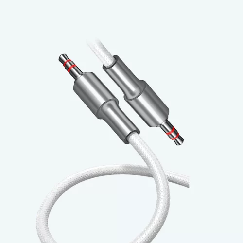 Cable Auxiliar de Audio – 1 Metro, Plug 3.5mm, Material TPE + Metal