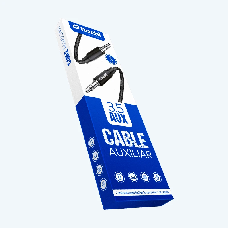 Cable Auxiliar de Audio – 1 Metro, Plug 3.5mm, Material TPE + Metal