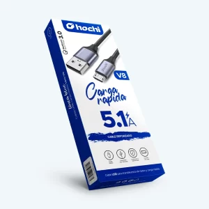 Cable Micro V8 5.1A Carga Rápida – Enmallado 1 Metro