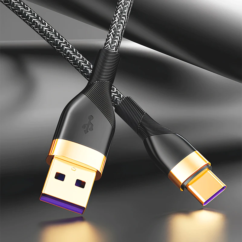 Cable Tipo-C 5.1A Carga Rápida – Enmallado 1 Metro