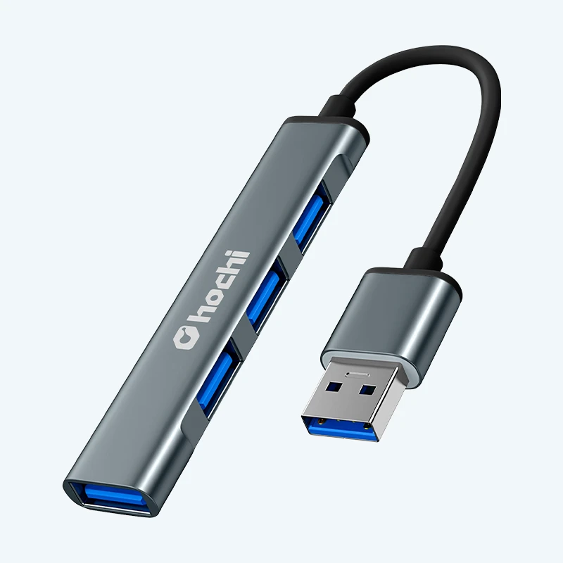 Hub USB 5 en 1 de Aluminio – 4 Puertos USB 3.0