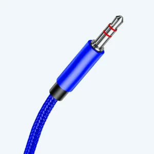 Cable Auxiliar de Audio Enmallado – 1 Metro, Plug 3.5mm, Alta Resistencia