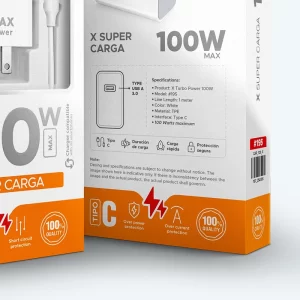 Cargador Huawei 100W Super Charge – Tipo-C, Tecnología QC 3.0