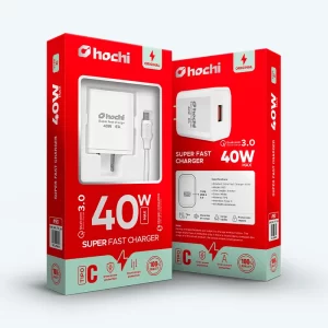 Cargador Hochi 40W Max 6A con Cable Tipo-C 1M