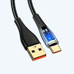 Cable Tipo-C con Luz 5A Carga Rápida – Enmallado 1 Metro