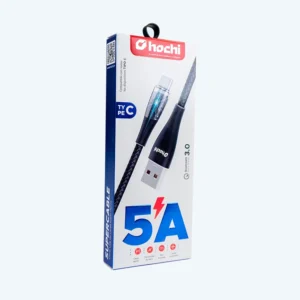 Cable Tipo-C con Luz 5A Carga Rápida – Enmallado 1 Metro